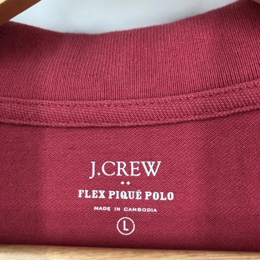 J Crew Mens Flex Pique Polo Shirt Size Large Pink‎ Short Sleeve